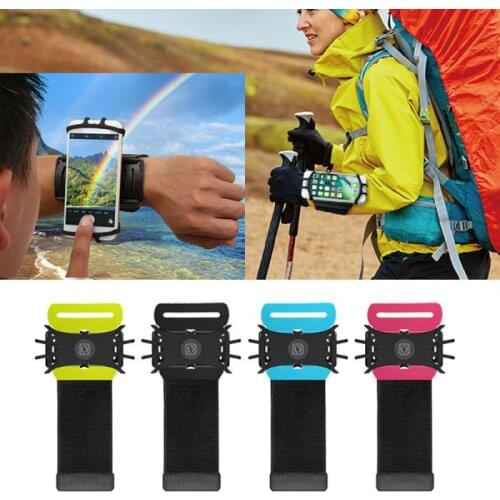 Wristband mobile phone holder 180° rotatable universal sports wristband for riding walking adjustable running armband