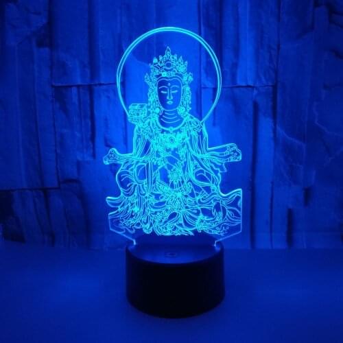 Buddha 3D RGB LED Night Light 7 Colors USB Table Lamp Bluetooth Speaker Lighting for Living Room Bedrdoom Decor Creative Gifts