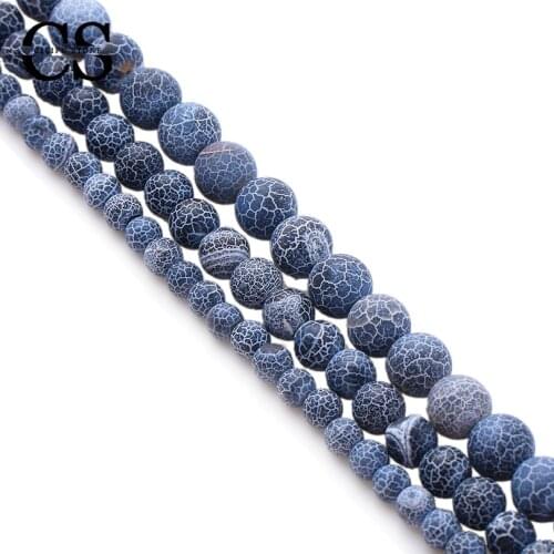 Deep Blue Sea Sediment Stone Beads Volcanic Lava Round Loose Beads for Jewelry Making Bulk DIY Bracelet Handicrafts 4/6/8/10 MM