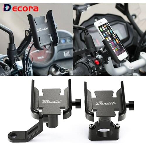 Motorcycle Handlebar Cell Phone Holder GPS Stand Bracket For Suzuki Bandit 1200 1250 1250S/F 250 400 650 GSF650 GSF 650 Black