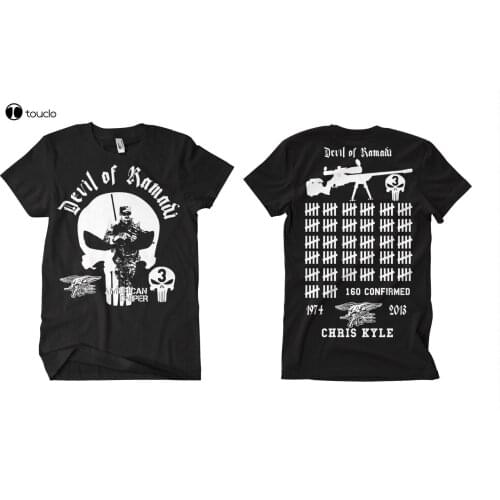 The Devil Of Ramadi T-Shirt Chris Kyle American Sniper Cpo Printed Round Men T Shirt Cheap Price Top Harajuku Tee Shirt unisex
