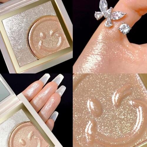 2 in 1 Highlighter Powder Palette Face High Gloss Shimmer Powder Bronzer Repair Haileyter Pallet Makeup Cosmetic