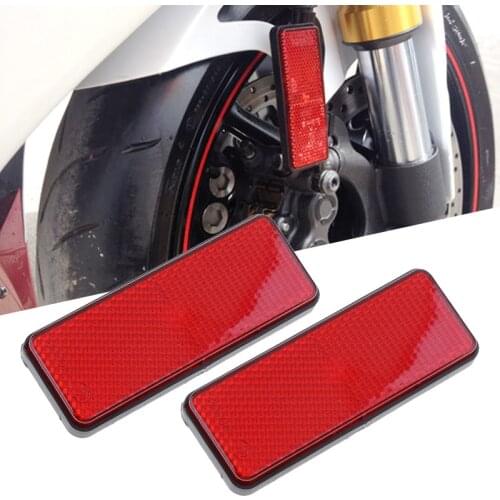 Red Rectangle Reflectors Universal for Motorcycle ATV Dirt Bike Scooter Universal rectangle reflectors