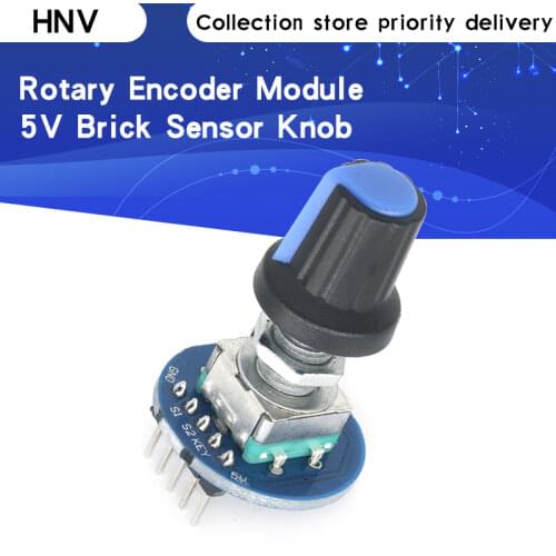 Rotary Encoder Module 5V Brick Sensor Development Round Audio Rotating Potentiometer Knob Cap for Arduino