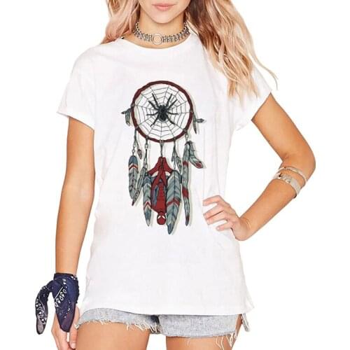 New Fashion Hip-hop Style Women Shirt Dreamcatcher Print T-Shirt Women short Sleeve Tshirt Graphic Tees