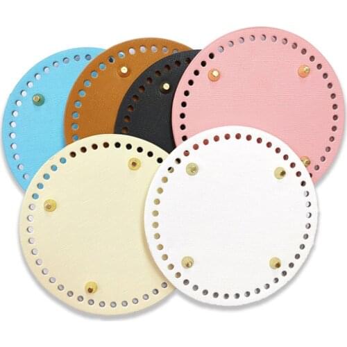 New DIY Shoulder Crossbody Bag Bottom Bags Accessories Round Leather Bottom With Holes Rivet For Knitting Bag Handbag 15 cm