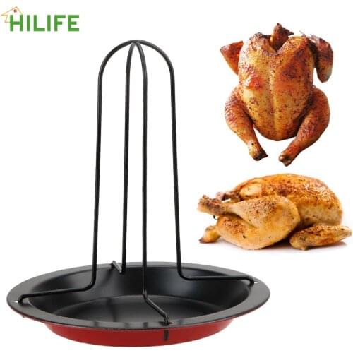 Roasting Grill Stand Grilling Tools Chicken Roaster Rack Non-stick Carbon Steel Kitchen Outdoor BBQ Tools