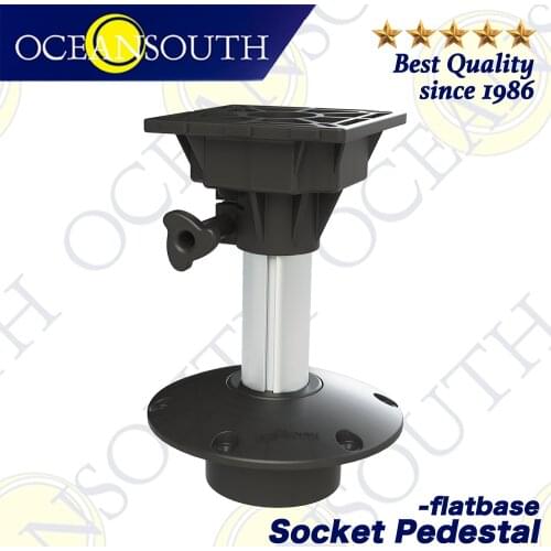 Oceansouth Socket Pedestal Flat Base Aluminium Anodised Shaft Swivel Top Removable Style For Standard Boat Seats