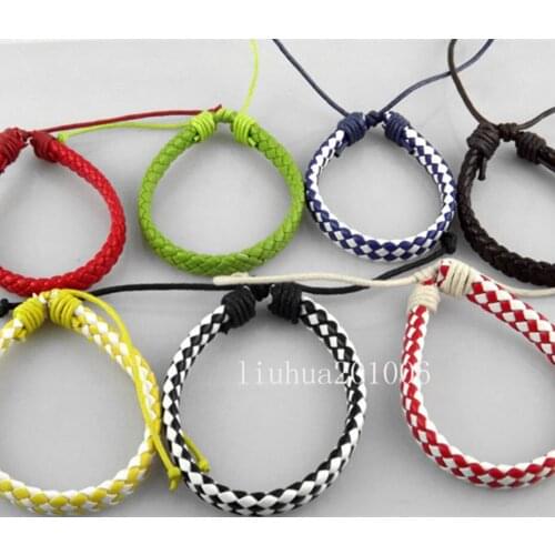 Wholesale 50 pcs Beautiful Multiple color blends Leather Couples Bracelets