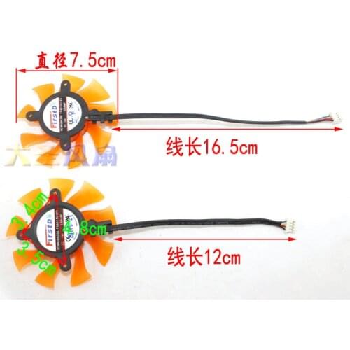 Original for ZOTAC GTS450 GTX460SE GTX550TI GTX560SE Graphics Video card fan FD8015U12D 12V 0.50A Diameter 75MM Pitch 34*35*48mm