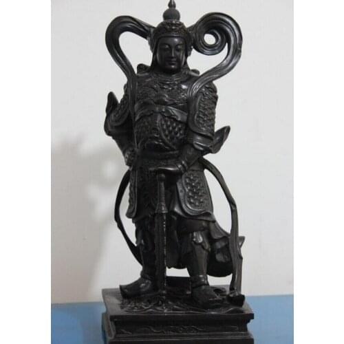 Song voge gem S1065 16 Chinese Copper Bronze famous Leader Veda Wei Tuo WeiTuo warrior Buddha Statue