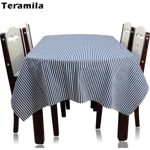 Teramila Striped Tablecloths Rectangle Round Squre Dining Tea Table Decoration Cloth Thick Cover For Home Wedding Mantel Tapete
