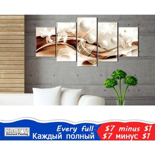 Diy Mosaic Diamond Painting Diamond Embroidery Cross Stitch Square Diamond home decoration painting triptych Orchid 5pcs/set gx
