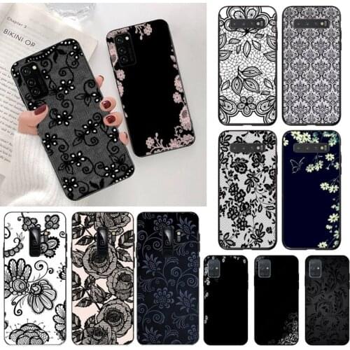 Sexy Floral Lace TPU Soft Silicone Phone Case Cover for Samsung S20 plus Ultra S6 S7 edge S8 S9 plus S10 5G lite 2020