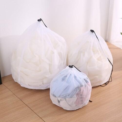 3 Size Mesh Laundry Bag for washing machine Drawstring Laundry Bag Underwear Clothes Bra Socks Storage Laundry Care Accessories