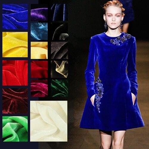 CNUM SV001.114cm Silk Velvet/Pure Color/Silk Fabric Inelasticity/Width 1.25yd Thickness 220g/m