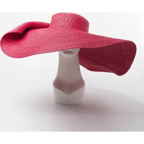 100% Wheat Straw Elegant Timeless Design Extra Wide Folding Brim Retro Casual Sun Hat