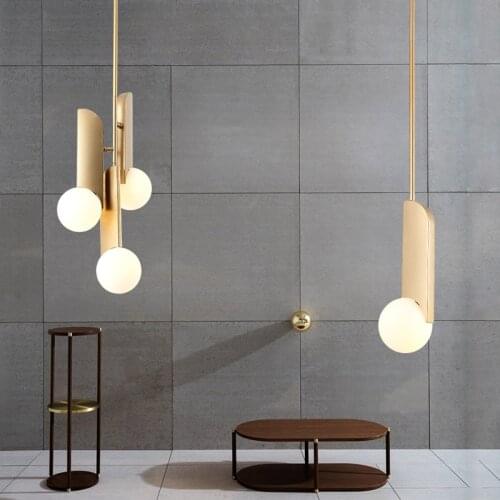 Nordic style mini gold pendant lamp glass Luminaire Suspension Concise Bedside sconce modern Living Room Copper Hanging Lights