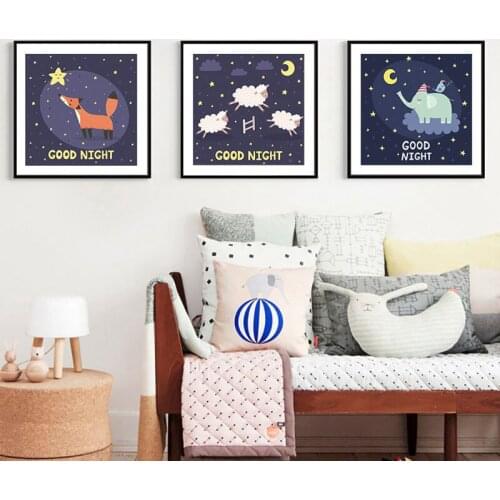 Spray Color Sun And Moon Animal Sheep Canvas Painting Poster Line Print Scandinavian Wall Picture For Kids Room Home Decor