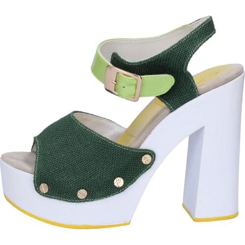 SUKY BRAND sandals women green fabric