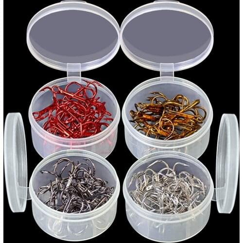 20pcs/Box Fishing Hook 2/4/6/8/10# Triple Fishhook High Carbon Steel Antirust Treble Hooks Carp Catfish Anzol Peche Tackle