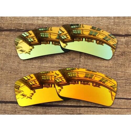 Vonxyz 2 Pairs Ruby Mirror & 24K Mirror Polycarbonate Replacement Lenses for-Oakley Gascan Frame