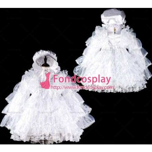 Sissy maid satin dress lockable Uniform cosplay costume Tailor-made[G2408]