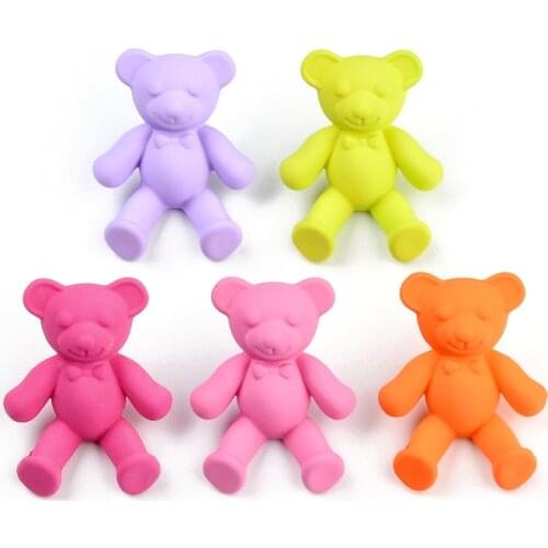 10PCS Frosted Spray Paint Bear Mobile Phone Chain Bracelet Necklace Handmade Jewelry Accessories Diy Pandent