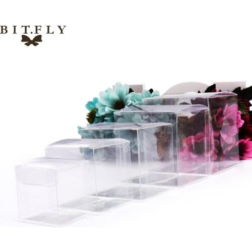 10pcs PVC Clear Transparent Candy Box Gifts Birthday Wedding Favor Holder Chocolate Candy package Event Sweet Candy Bags jewelry