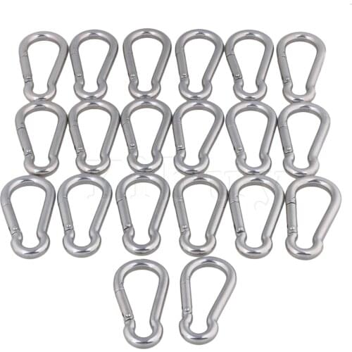 20x Multifunctional Spring Snap Quick Link Lock Carabiner Stainless M8 80mm