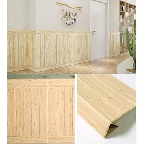 3D Wallpaper Panels Wallpaper Self-Adhesive 3D Stereo Wall Stickers Thick Waterproof Soft Anti-Collision Wood Grain Wall Sticker