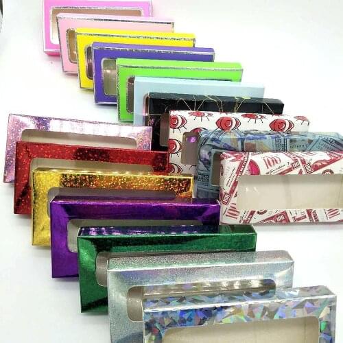 50/100 pcs lashes cases wholesale private label 3d 5d eyelash pacakge paper eyelash box for strip eyelash