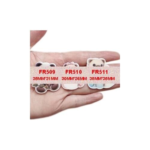 50pcs 3 Styles Mix Cartoon Heart Bear Flatback Resin Cabochon Planar Resin DIY Craft Hair Bow Center Home Decoration Accessories