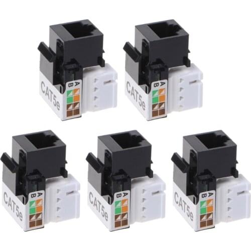 5Pcs CAT5E UTP Network Module RJ45 Connector Information Socket Keystone Jack