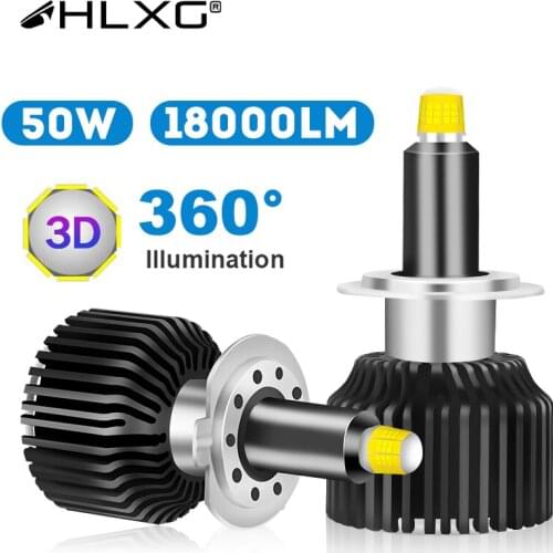 9012 Hir2 LED 360 H7 Bulbs for Car Headlight Bulbs H1 H8 H11 LED Lamp HB3 9005 HB4 9006 3D LED Lighting Canbus 5000K 18000LM