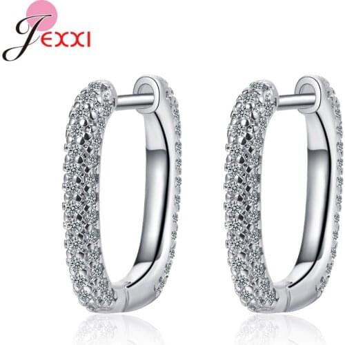 Fast Delivery 925 Sterling Silver Exquisite U-Shaped Earring Hoops Women Girls Lovely Punk Style Simple Earring Wholesale
