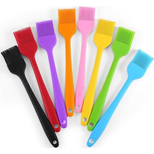 One-Piece Silicone Basting Pastry Brush 20.5cm Baking Tools Colorful Oil Brushes For Cake Bread Flapjack Kitchen Utensil Ware