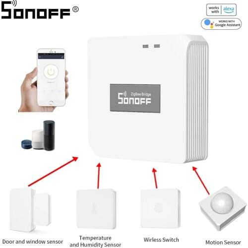 SONOFF Zigbee Bridge Temperature And Humidity Sensor Motion Sensor Window Sensor Zigbee Switch Smart Home Work With Google Home