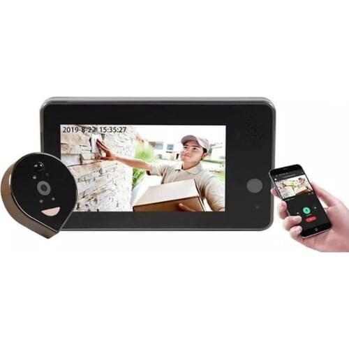 4.3 inch Smart Wifi Door Peephole Video Eye Doorbell IOS Android Phone APP Remote Monitor Intercom Night PIR Home Security Bell
