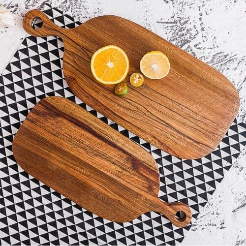 2 Sizes Eco-friendly Wood Cutting Board Wooden Bread Pizza Snacks Vegetable Fruit Chopping Board Kitchen Baking Tools