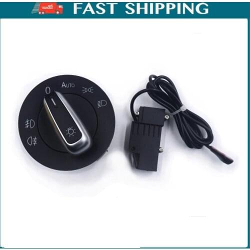 For Golf MK5 MK6 Passat B6 B7 CC Touran Caddy Tiguan Chrome Headlight Switch 5ND941431B add Auto function