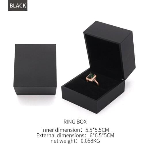 Matte Black Wedding Ring Jewelry Display Gift Box Female Earring Necklace Bracelet Showcase Jewellery Holder 6 Colors Available