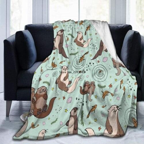 Sea Otters Fleece Blanket Thermal Fleece Blanket Premium Flannel Fleece Throw Blanket Luxury Couch Throw Blanket for Bed Couch
