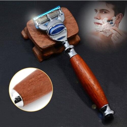 Yunchi Men Razor Handle for Fusion Shaving Razor Blades 100% Resin Wood Made Handle Manual Shaving Only Razor Holder (no Razor)