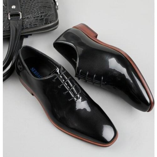 Brand Summer Flat Men Cow Leather Shoes Hand-polishing Lace-up Pointed Toe Office Wedding Formal Dress Shoes Men Oxford Shoes