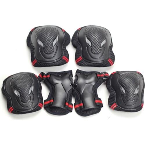 6piece/lot childrens kids skating Knee pads skiing Wrist pads Skating Elbow pads kneepads RED BLUE size:S M L