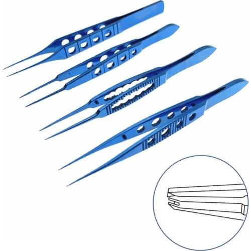 Ophthalmic Tweezers Forceps Titanium Straight Suture Forcep with teeth 102mm/108mm/115mm eye instrument 1pc