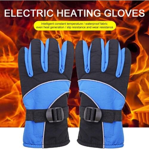 Electric Heated Gloves Windproof Thermal USB Heating Gloves Touch Screen Microfiber Winter Warm Gloves Cycling Motorcycle Skiing