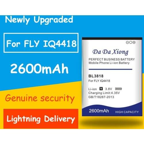 Full Protection And Safety 2600mAh BL3818 Li-ion Phone Battery for FLY IQ4418 battery