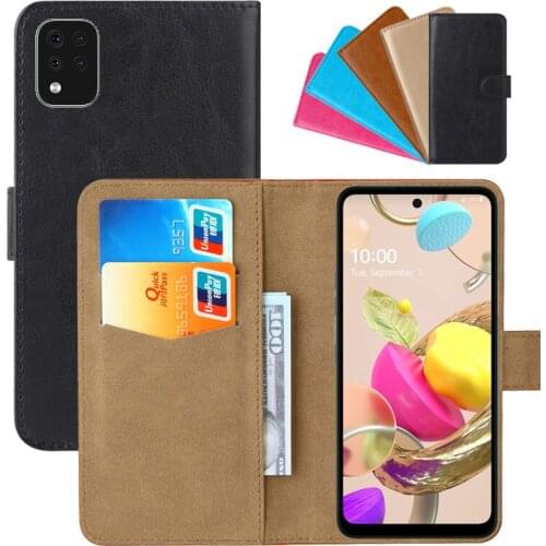 Luxury Wallet Case For LG K42 PU Leather Retro Flip Cover Magnetic Fashion Cases Strap